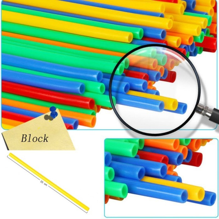 Mainan Anak Sedotan Edukasi 4D DIy Pipe Magic Straw Konektor Join 50