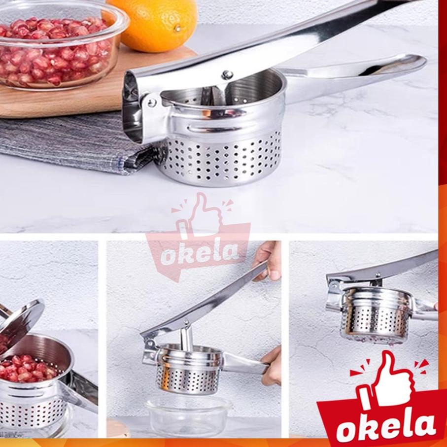 ♧ Okela - Alat Penghancur Pelumat Kentang Wortel Press Kentang Pemeras Buah Sayur Serbaguna Potato M