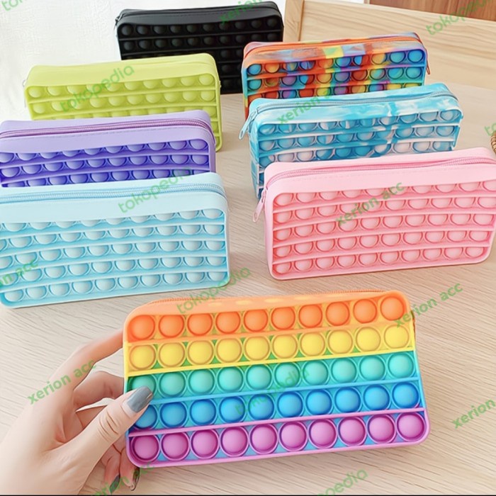 

BISA COD Tempat Pensil Pop It Alat Tulis Kotak Pensil Sekolah Pop It Rainbow