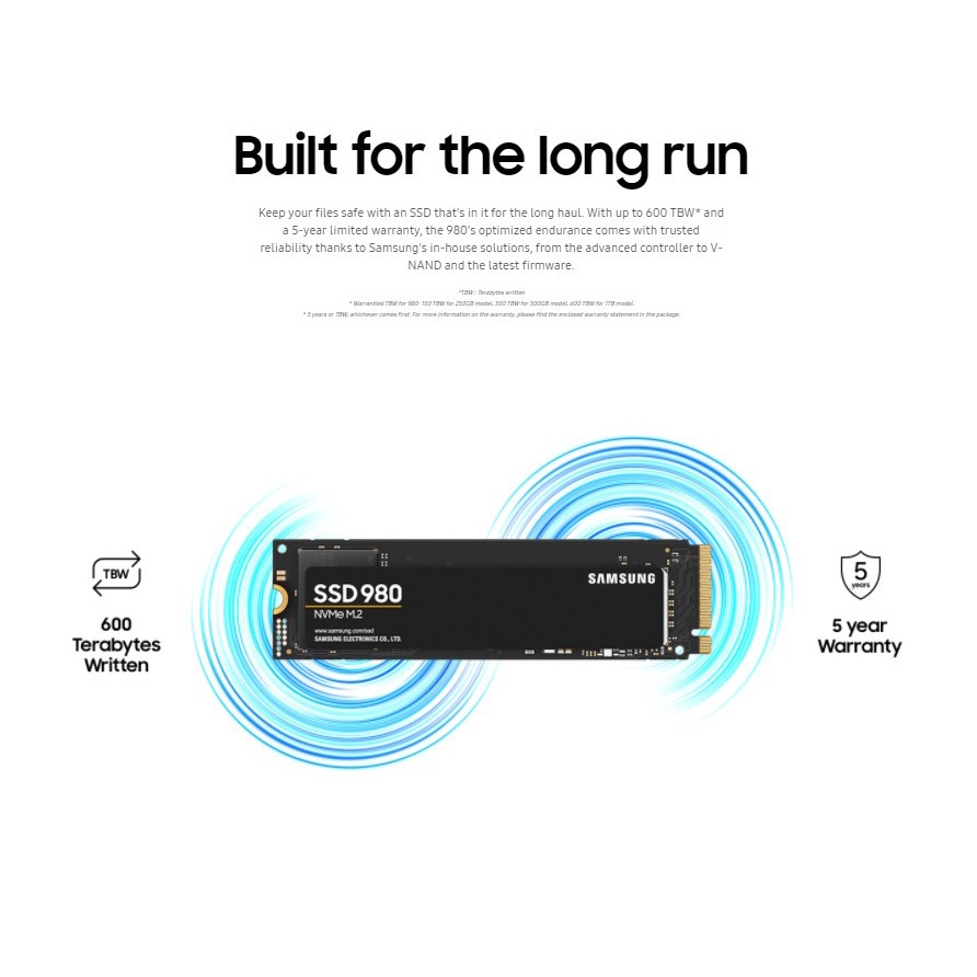 Samsung 980 SSD 1TB M.2 NVME PCIe Gen3x4