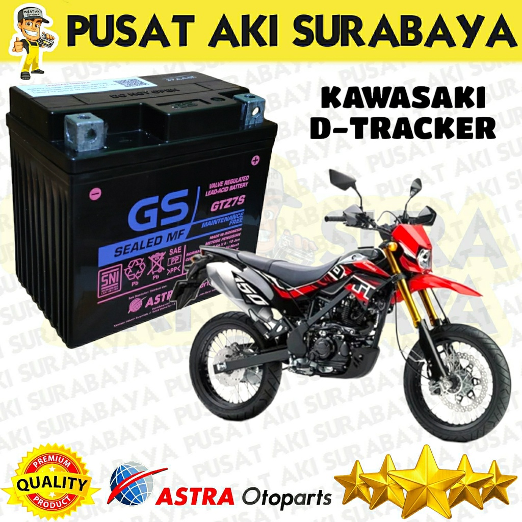 DI JAMIN ASLI AKI ORIGINAL GS ASTRA GTZ7S UNTUK MOTOR KAWASAKI DTRACKER SATRIA FU ACCU KERING YTZ6V MTZ6S GTZ6V