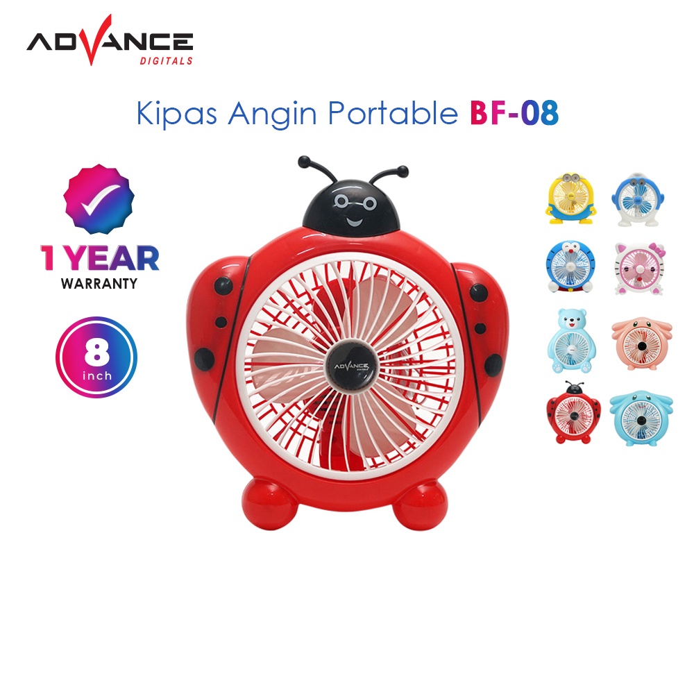 ADVANCE Listrik Kipas Angin Kartun Anak 8 Inci / Lucu Meja Kipas Mini BF-08 Asrama Kantor Fan