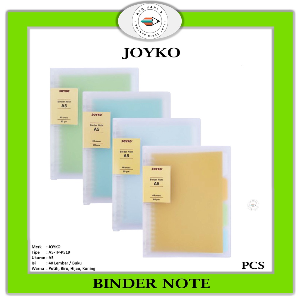 

JOYKO - Binder Note A5-TP-P519 - Buku Catatan - Pcs