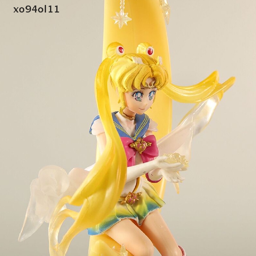 Xo 20CM Sailor Moon Anime Tsukino Usagi PVC Action Figure Moon Hare Sailor Moon Zero Figure Model Karakter Kartun Koleksi Mainan Hadiah Anime Toy OL