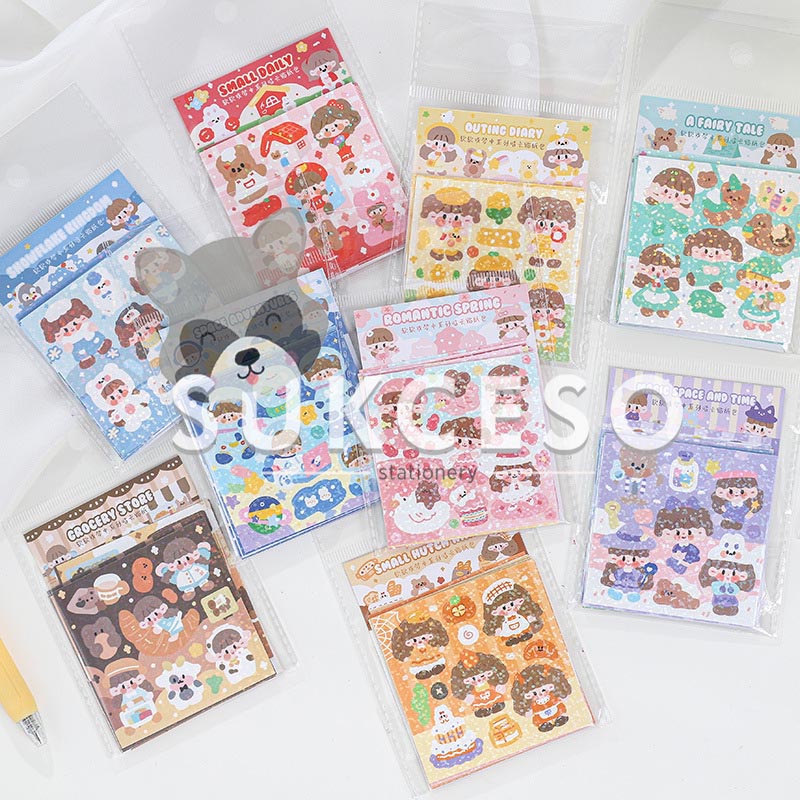 

Cute Girl Dream Adventures Flake Stickers / Stiker Gambar Motif Lucu Unik Murah