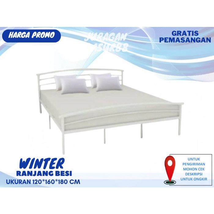 Best Seller Winter Ranjang Besi Minimalis Ukuran 120X200Cm-180X200Cm
