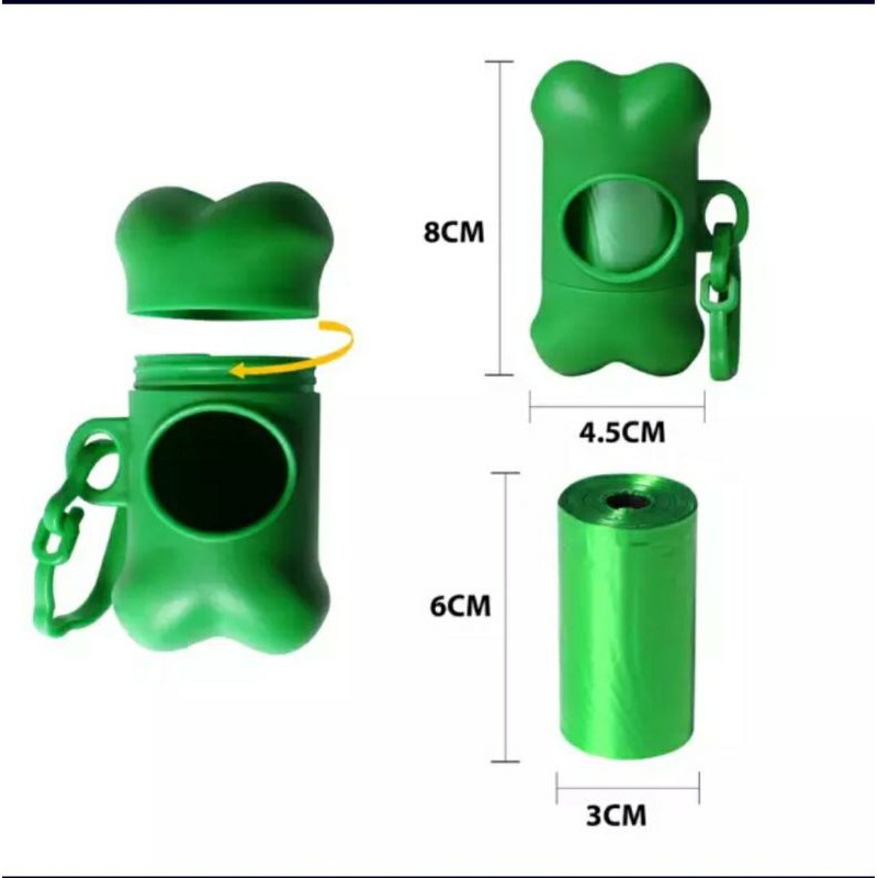 wadah poop bag kecil model tulang bone poop bag dispenser tempat kantong sampah roll kecil