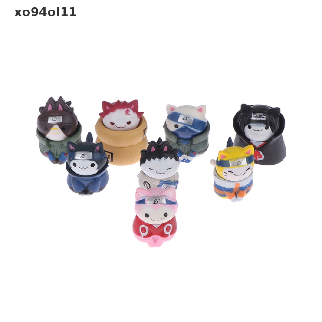 Xo 8Pcs Anime Naruto Kucing Angka Sasuke Itachi Action Figure Dekorasi Kamar Hadiah Hiasan Mobil Mainan Anak Rumah Boneka Model Ornamen Lanskap Mikro OL