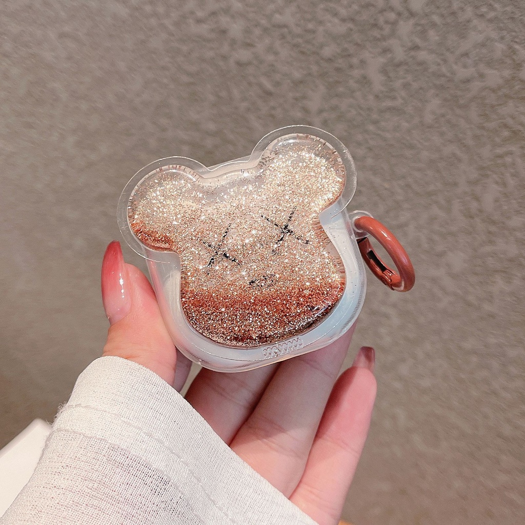 Samsung Buds Pro Pelindung Case Galaxy Buds Live Casing Pelindung Bluetooth Case Bud2 Kartun Pasir Hisap Flash Pink Bear