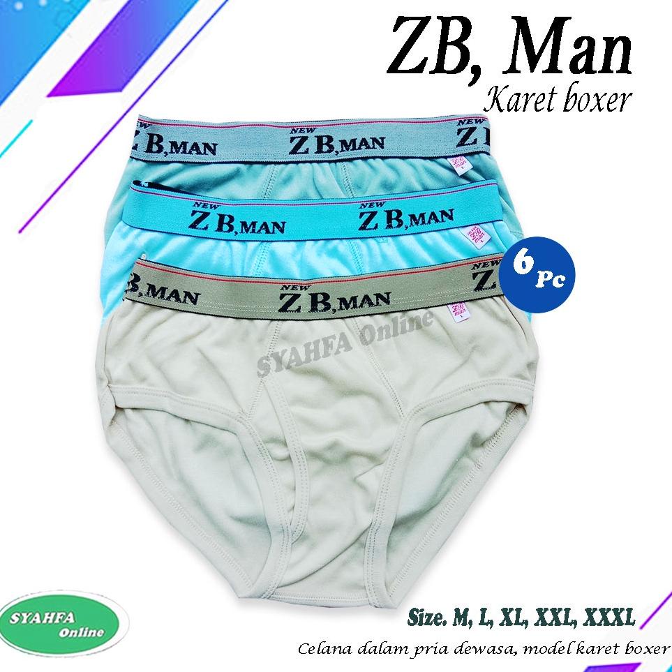 LANGSUNG ATC [ Grosir 6 Pcs - 12 Pcs ] CD zb man KARET BOXER | Cd Pria / Sempak Pria / Celana Dalam 