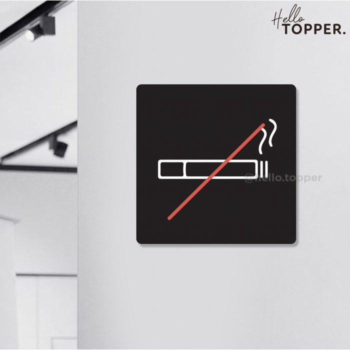 

Promo Sign Icon Akrilik Signage Label Acrylic Papan Tanda No Smoking - Bulat Hitam 10x10 Keren