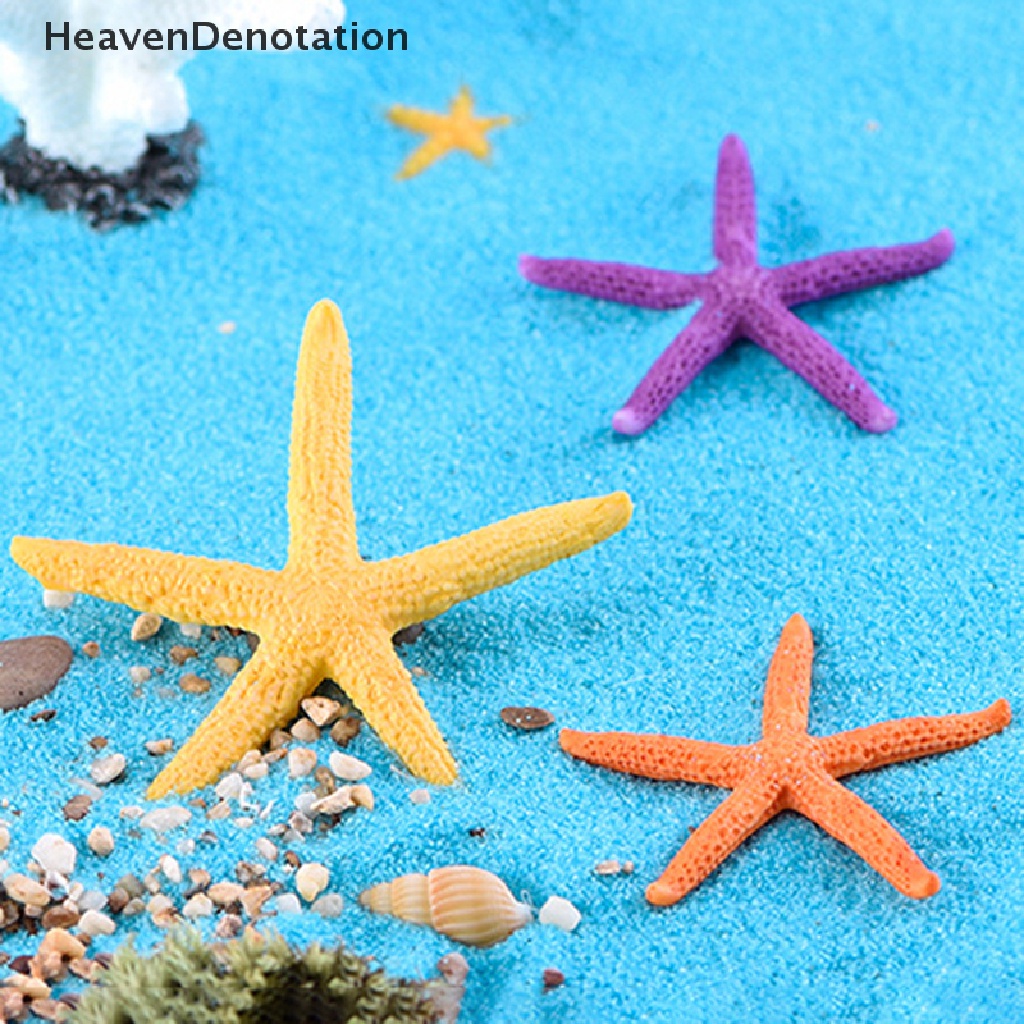 [HeavenDenotation] Mini Warna-Warni Bintang Laut Berujung Lima Bintang Laut Resin Ikan Bintang Laut Lansekap Ornamen Kerajinan Figure Diy Ornamen Miniatur Dekorasi HDV