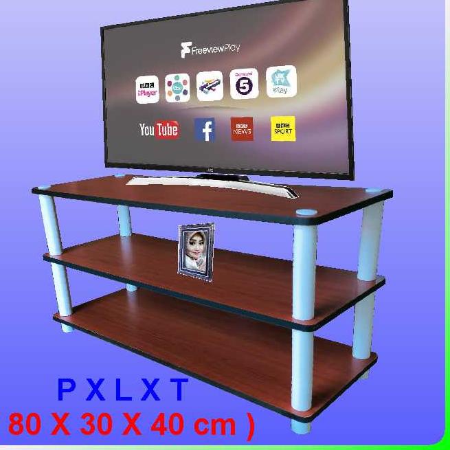 ♫ RS ( Putih) Motif. Rak TV 3 Susun, Meja Rak TV Jumbo, Rak TV Murah, Meja TV, lemari Rak TV Min ❋