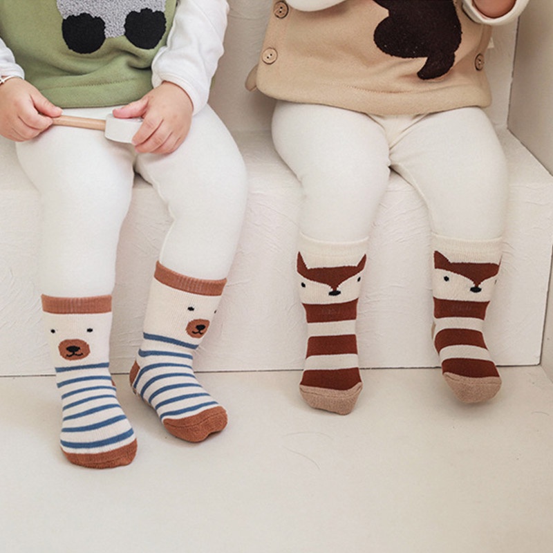 Kaos Kaki Bayi Perempuan Motif Kartun Lucu Anti Slip Bahan Tebal Desain Simple Baby Sock KAAM