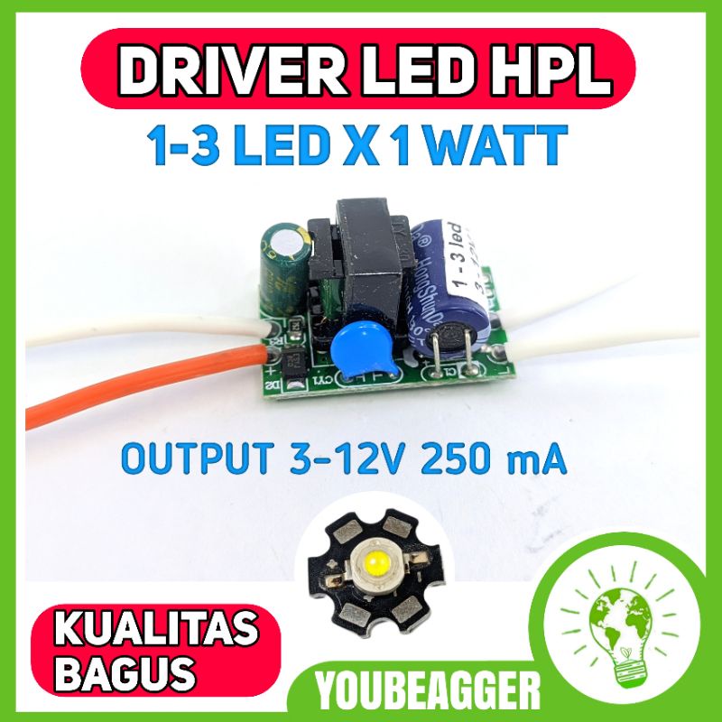 Driver LED HPL 1-3 X 1 WATT 250mA