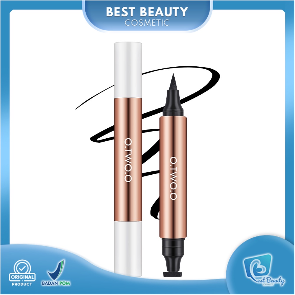 ★ BB ★  O.TWO.O Miraculous Cat Eye Stamp Eyeliner Pen - Stamp Eyeliner Black Double Head Waterproof Eyeliner Pencil Eye Makeup - O TWO O