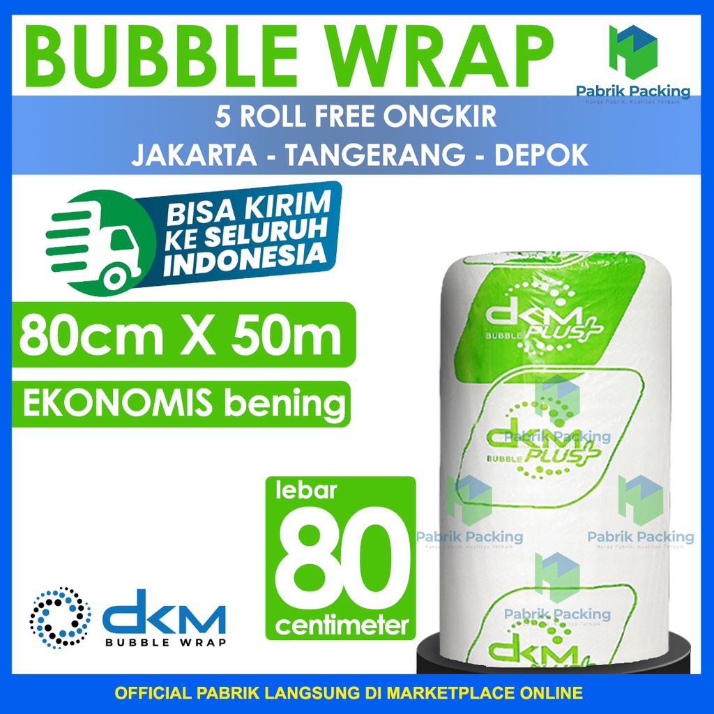 

Bubble Wrap Ekonomis Bening 80CM X 50M Tebal Plastik Bubblewrap Roll