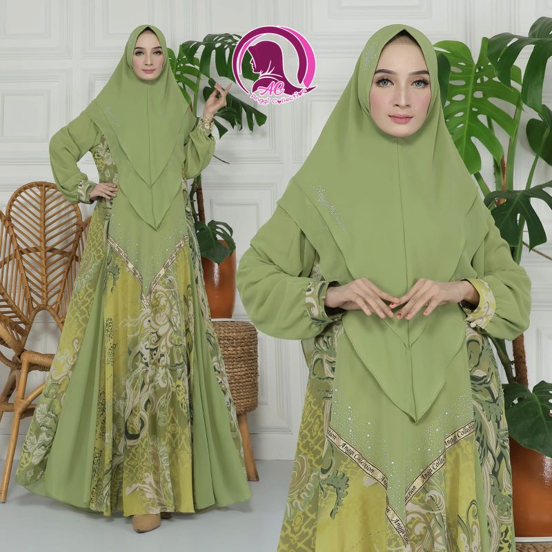 DRESS SYARI +HIJAB LD120 PB140//GAMIS SET HIJAB ALL SIZE BHN CERUTY