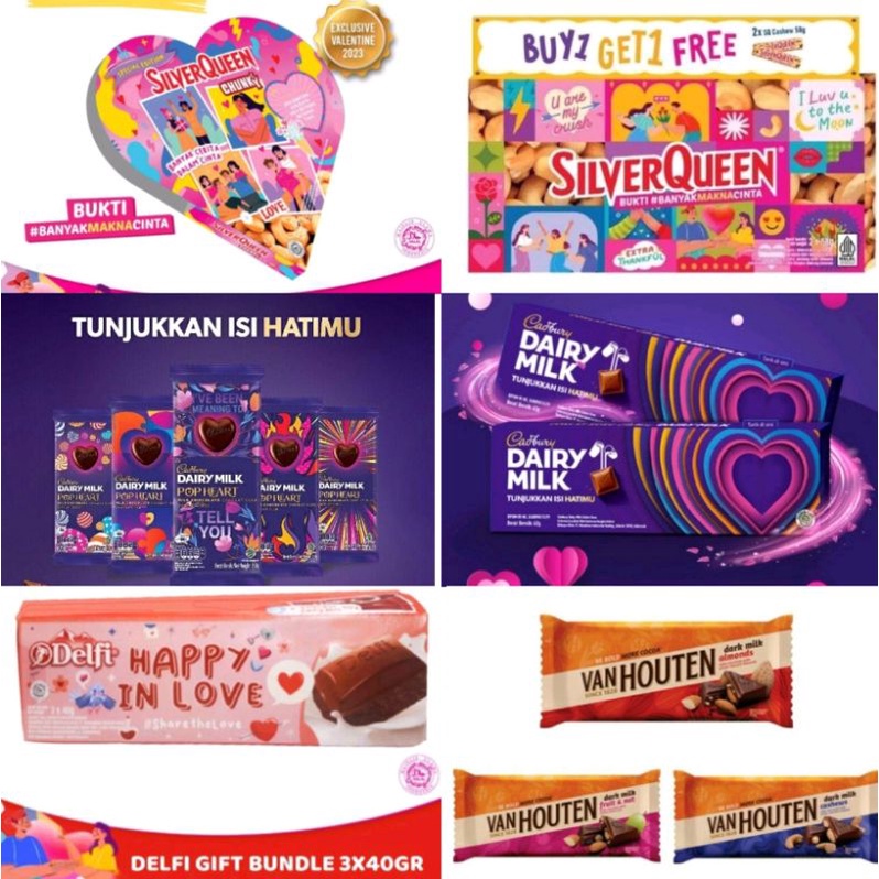 

COKLAT VALENTINE SILVERQUEEN LOVE -BUY 1 GET 1 - CADBURY POP HEART HATI