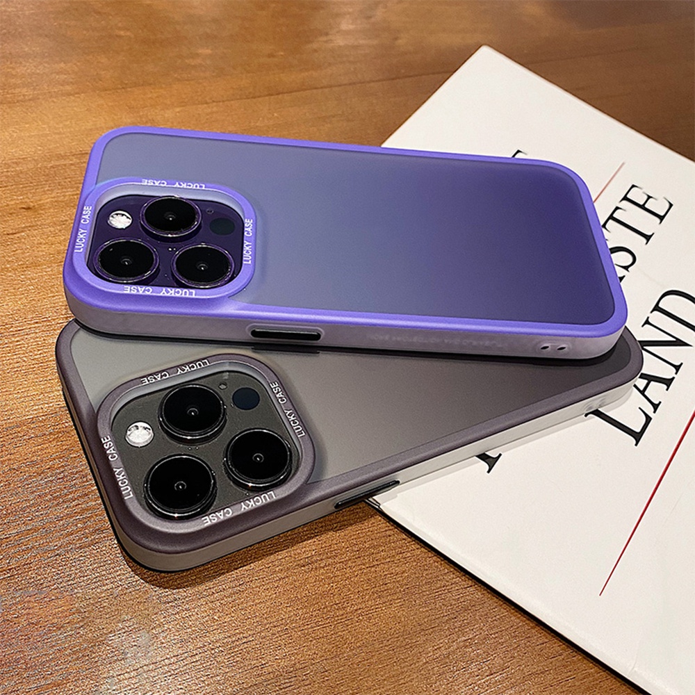 IPHONE Imd Gradient Matte Phone Case Untuk Iphone14Plus13 14 Pro MAX Casing Silikon Lembut Untuk Iphone12 Pro MAX Casing Tahan Guncangan