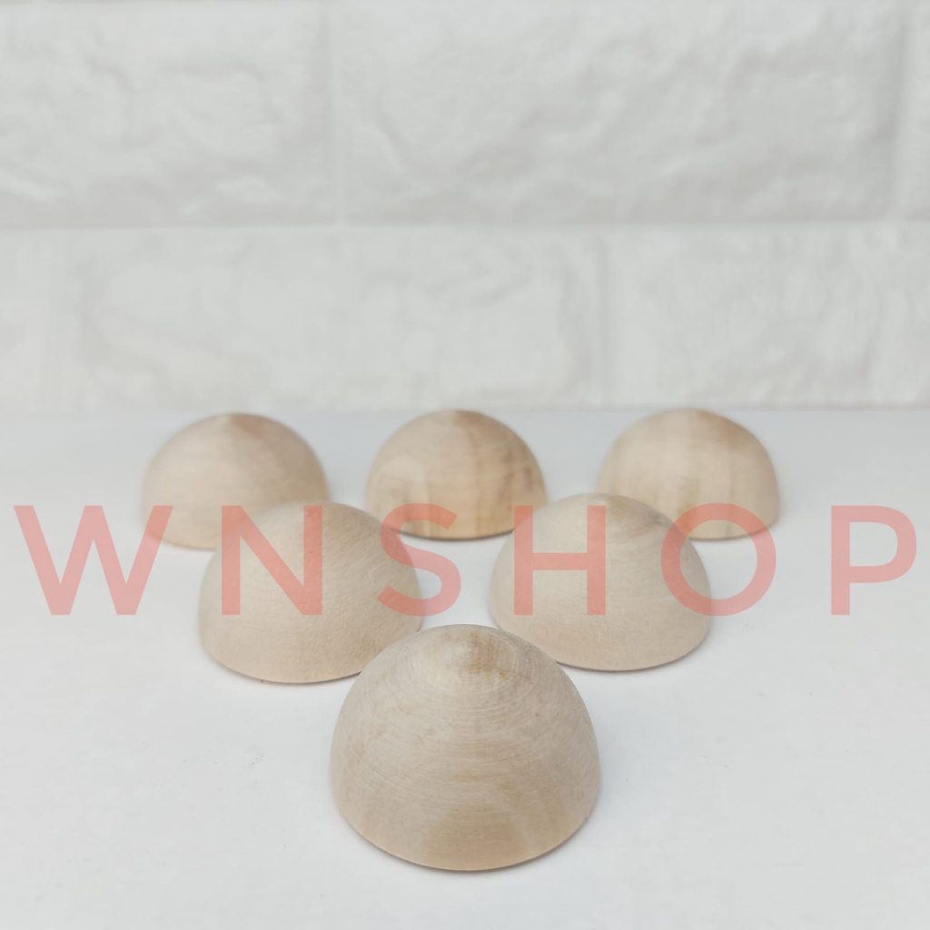 SETENGAH Lingkaran Bola Kayu 3 cm Bahan Kerajinan DIY