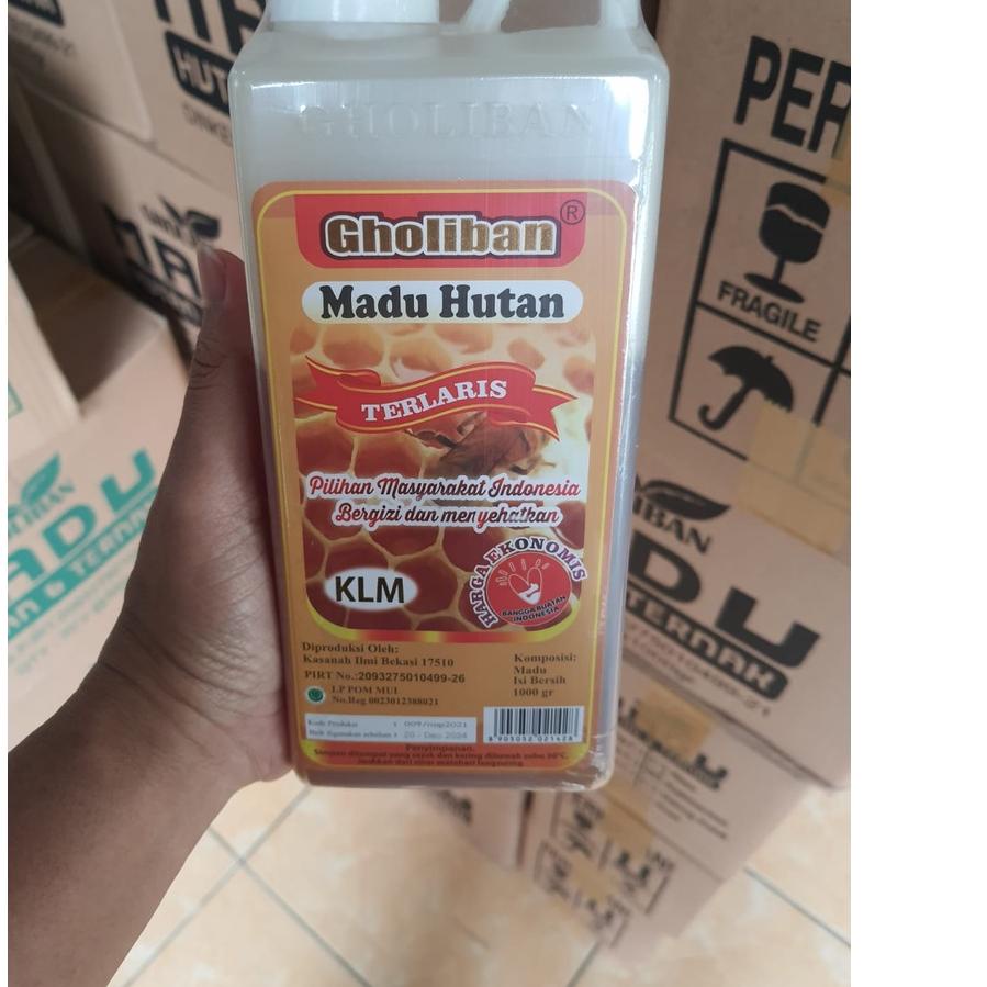 

Terlaris Today Madu KLM Gholiban Kalimantan 1 kg / 1kg Original Botol Timbul Tulisan Gholiban 