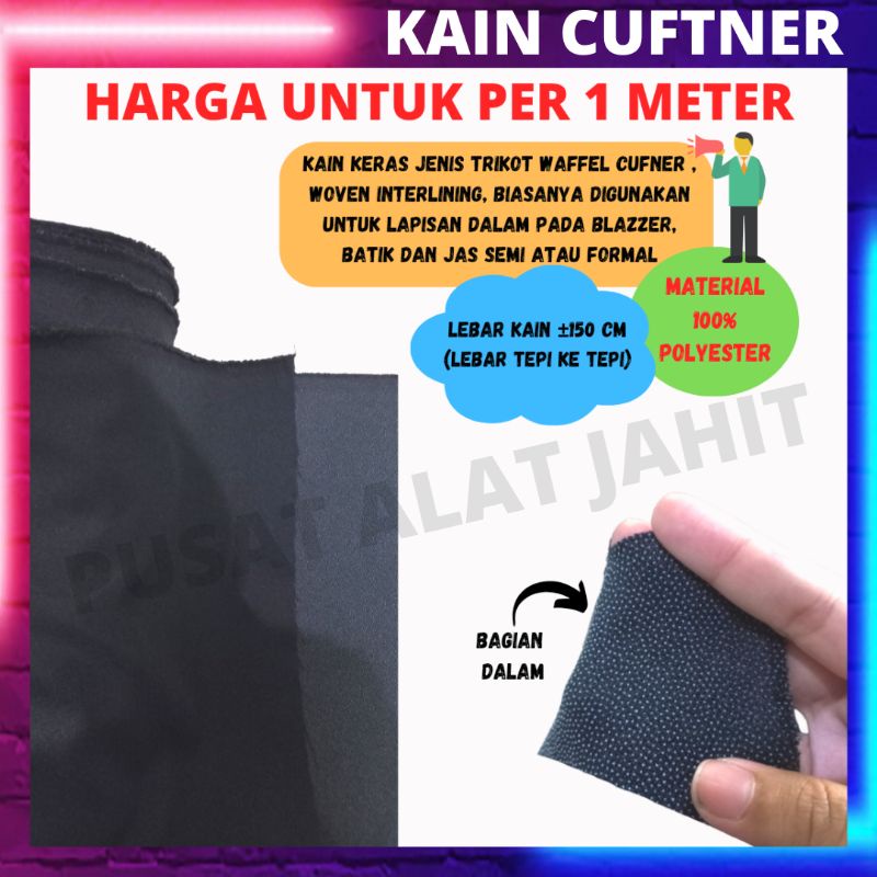KAIN KERAS CUFNER CUPNER KUPNER TRIKOT LAPISAN BLAZER JAS