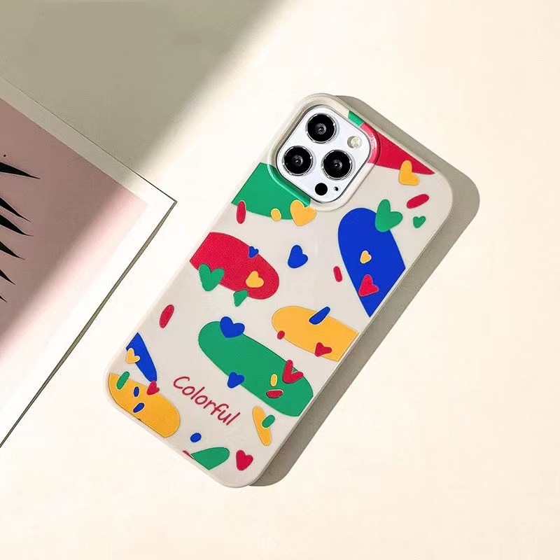 IPHONE Ins Pola Cat Minyak Cocok Untuk Iphone14 14pro 14plus 13 13mini 13pro 13prm iPhone12 7Plus 8Plus Xr XS 13 12mini Pro Max Empat Sudut Casing Ponsel Tahan Guncangan