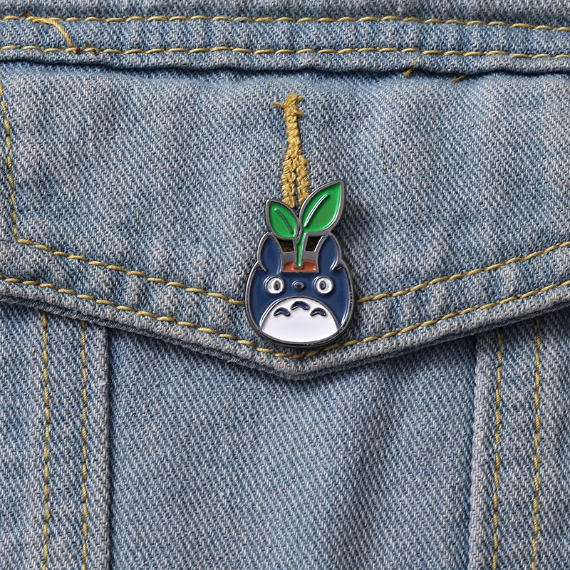 Anime Jepang Totoro Enamel Pin Kawaii Kartun My Totoro Bros Pin Pakaian Gadis Jeans Dekorasi Perhiasan Untuk Teman