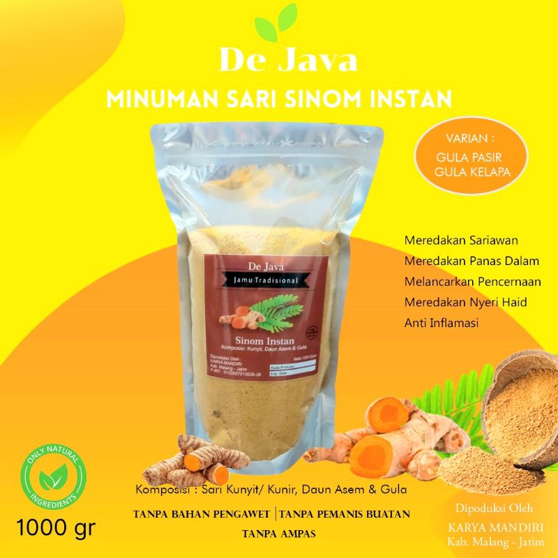 

Sinom Instan Dejava Sinom Bubuk Minuman Jamu Tradisional Sari Sinom Tanpa Ampas Gula Putih Gula Kelapa Coconut Sugar 1000 gram/ 1kg