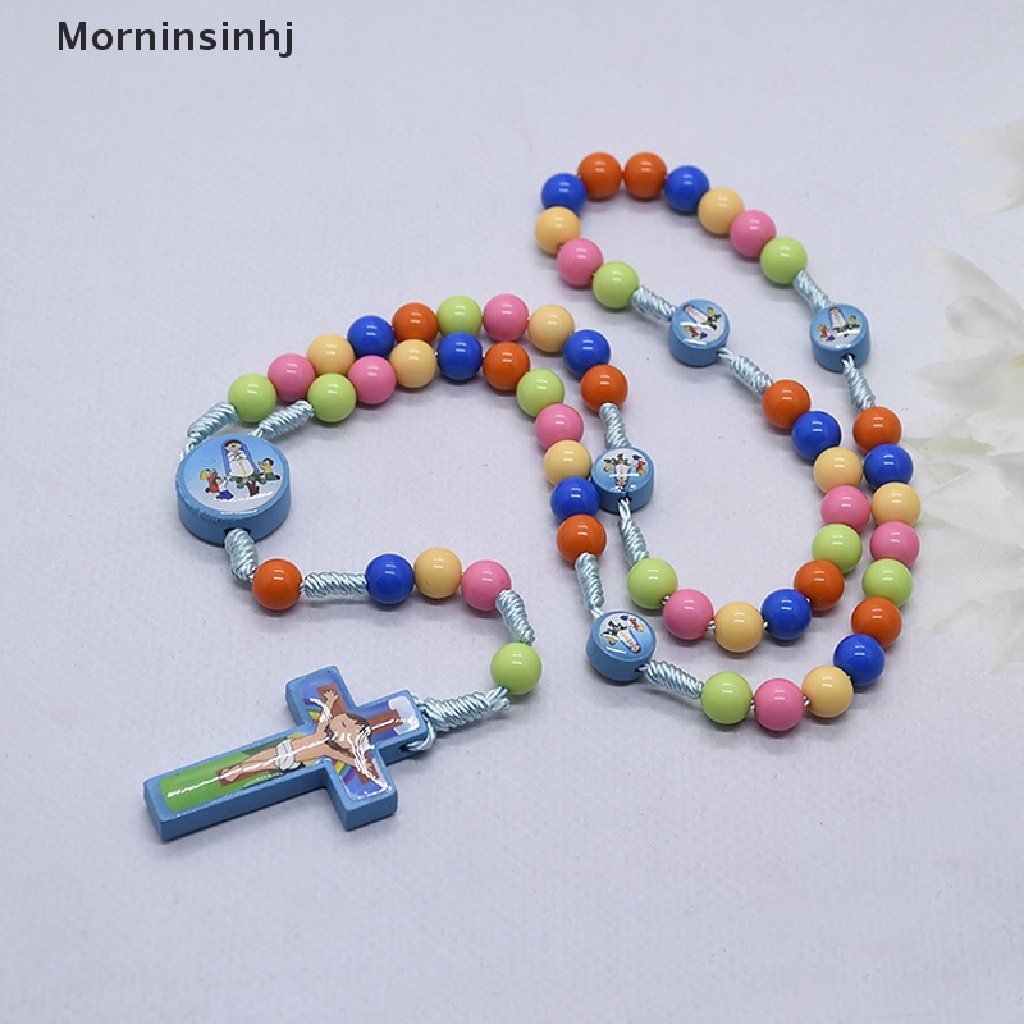 Mornin Kartun Liontin Salib Kalung Anak Rosario Beads Perhiasan Religi Katolik id