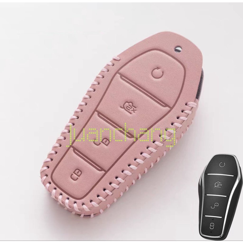 Kulit Sarung Kunci Mobil Remote Key Case Cover Shell Holder Key Fob Keychain Untuk Aksesoris BYD Atto3 2022