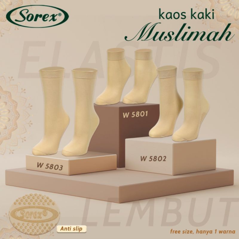 Kaos Kaki Wanita SOREX 5801 Muslimah / Pakaian Muslim Wanita / Kebutuhan Perempuan - sckmenwear GROSIR