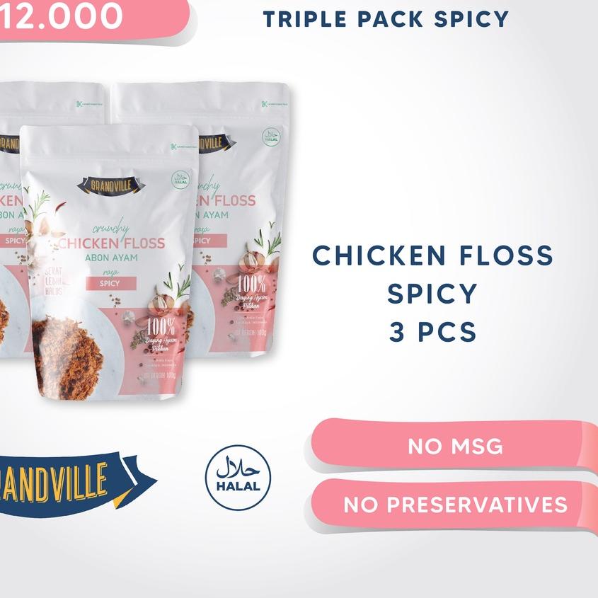 

✫ Grandville Abon AYAM Crunchy Triple Pack Spicy ♡