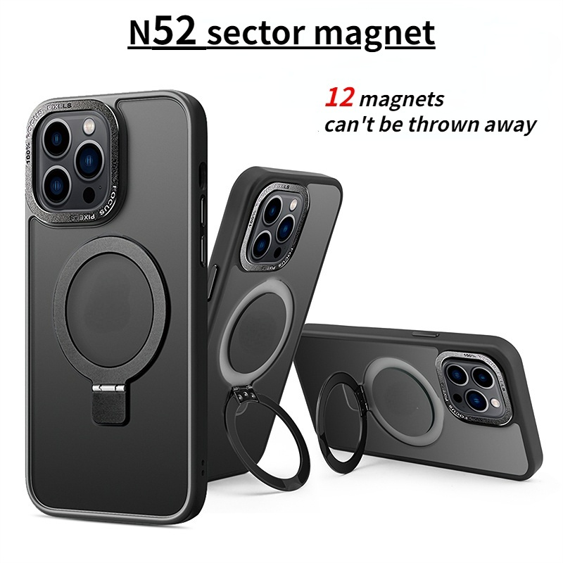 IPHONE Casing Bracket Akrilik Transparan Untuk Iphone14 13 12 11 Pro Max14 Plus Hard Case Bumper Warna Permen Magnetik