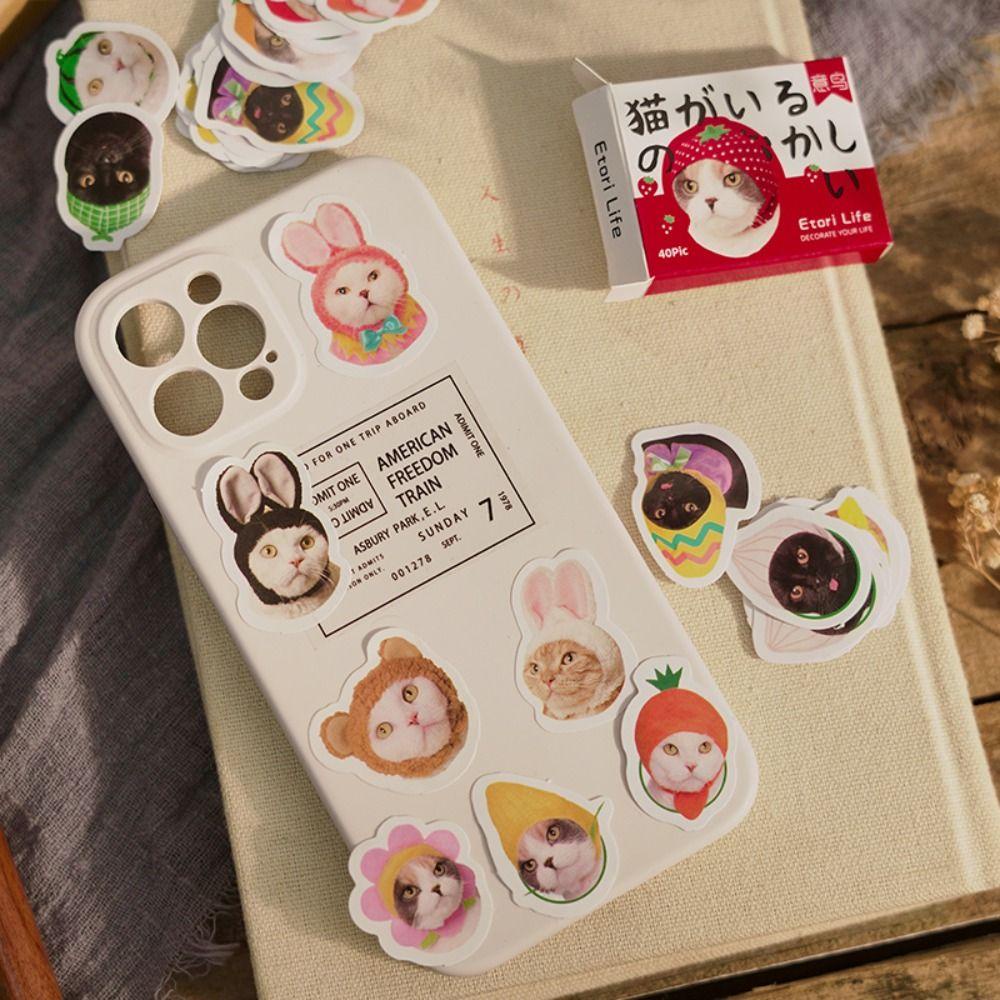 Agustina Stiker Alat Tulis Hias Set Mini Tahan Air Scrapbooking Notebook Tangan Akun Ponsel Label Stiker Kawaii Kitty Sticker