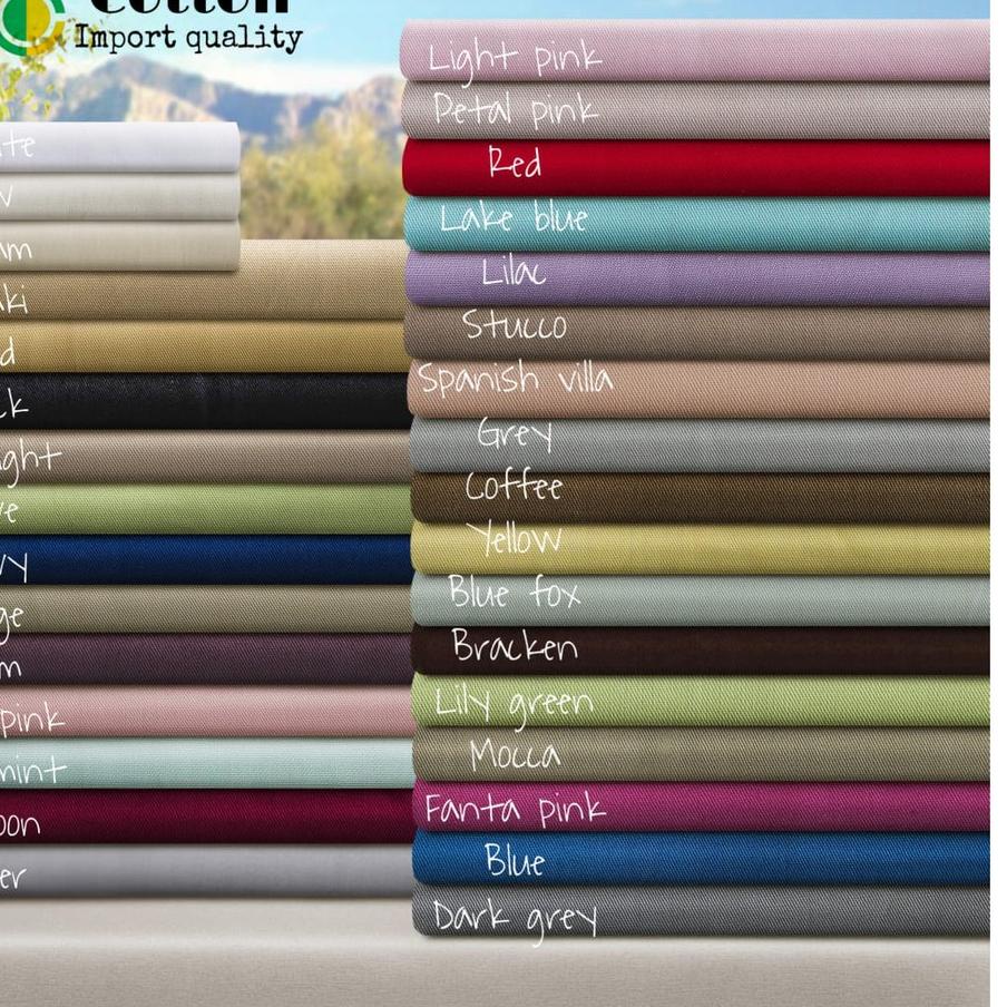 ❁ Bahan Kain Katun Jepang Polos Meteran / Kain Sprei / Kain hotel ۞