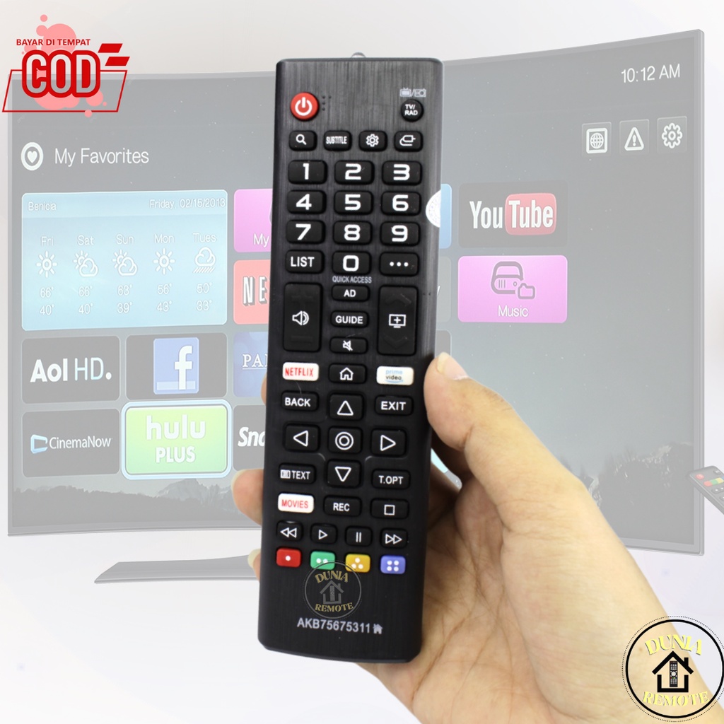 Remot Remote TV LG UHD LCD LED Smart TV Netflix AKB75675311 tanpa setting