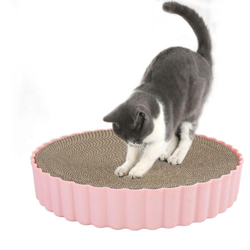 【 ELEGANT 】 Cat Scratcher Pad 1PC 32 / 39CM Corrugated Paper Interactive Bite resistance Wear-resisting Cats Scratching Board
