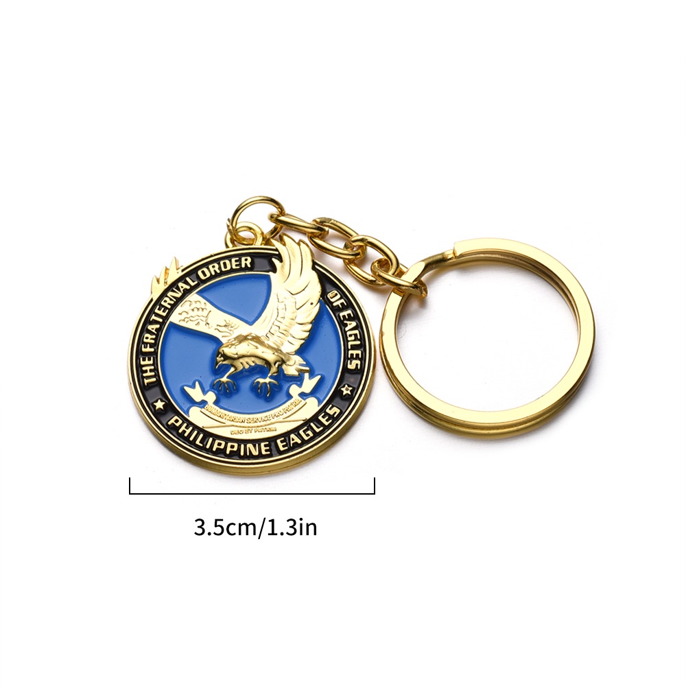 Pesanan Persaudaraan Pola Burung Elang Gantungan Kunci Mobil Filipina Logam Premium Eagles Souvenir Keychain 3D Stereo Eagle Shaped Keyring Kreatif Gantungan Kunci Mobil