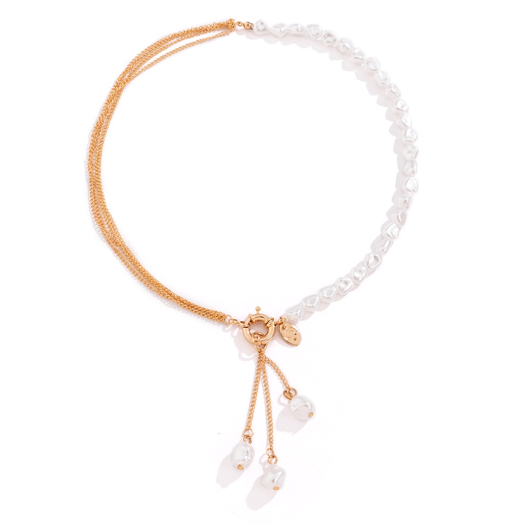Korea fashion Asimetris Mutiara Rumbai Kalung Wanita punk Rantai Rumbai Kalung Kepribadian mix and match Perhiasan Hadiah