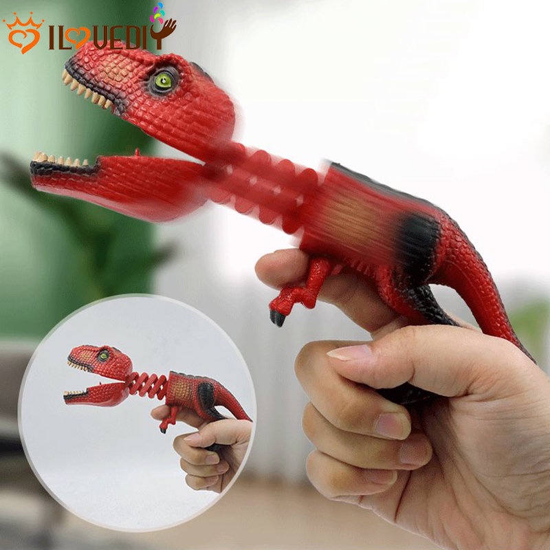 1pc Mainan Ditarik Tangan Hiu Musim Semi Gigit Dinosaurus Kreatif Lucu Tricking Toy Orang Tua-Anak Mainan Interaktif Untuk Anak Dewasa