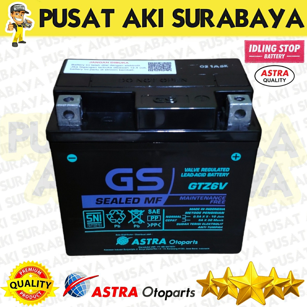 ASLI GS ASTRA GTZ6V ORIGINAL ACCU AKI KERING SEPEDA MOTOR YAMAHA ALL NEW NMAX LEXI MTZ6S YTZ6V GTZ7S