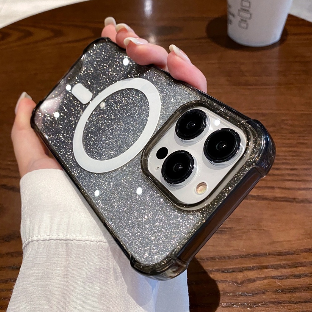 IPHONE Casing Bening Gradasi Glitter Mewah Untuk Iphone14 13 12 11 Pro Max Shockproof Transparan 11pro 13 14 Promax14 Plus Casing Keras Magnet Cover Bumper