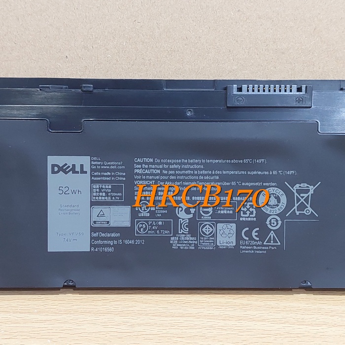 Baterai Laptop Dell Latitude E7250 / E7240 Series 4-Cell WD52H GVD76 -HRCB