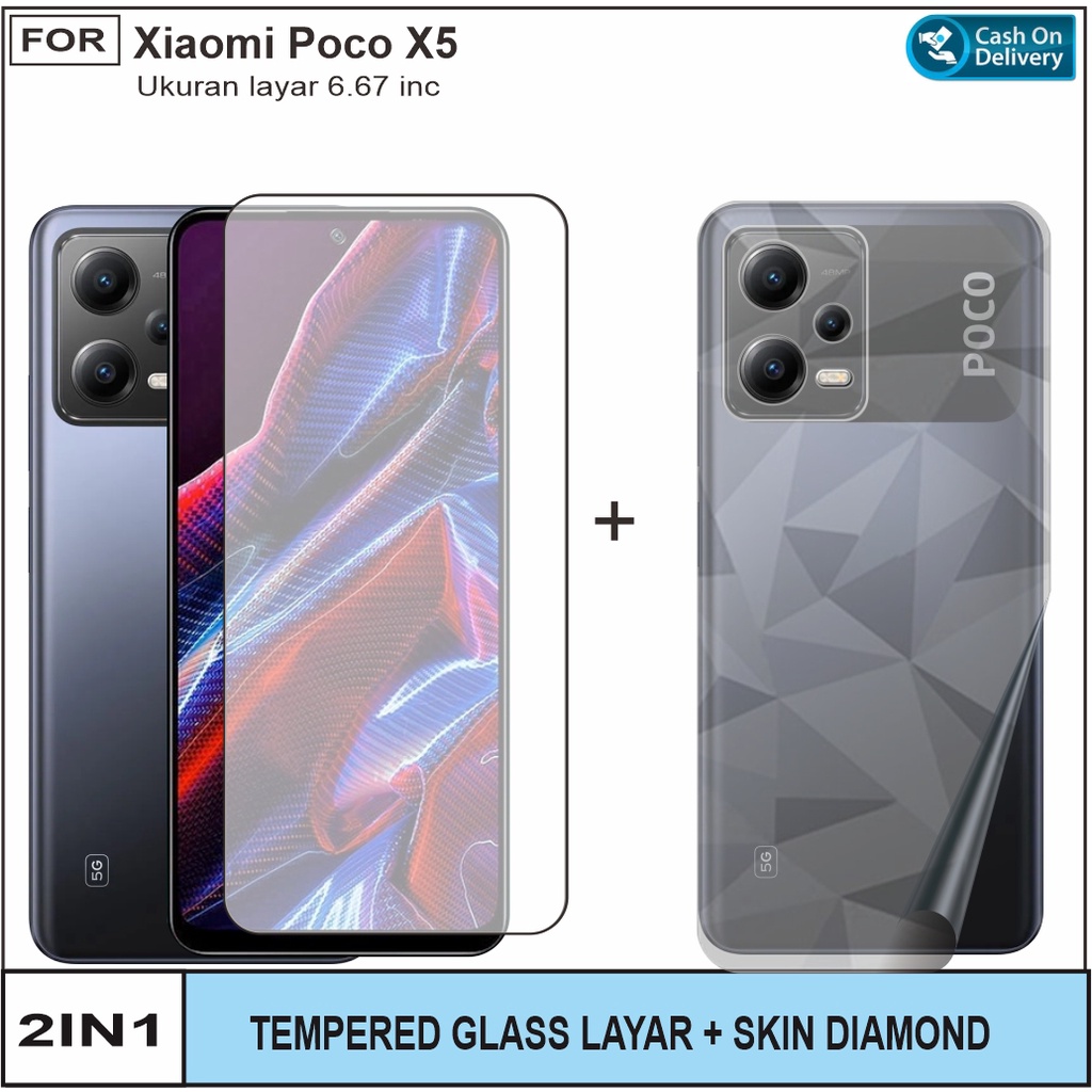 Tempered Glass Layar Xiaomi Poco X5 5G Free Skin Diamond