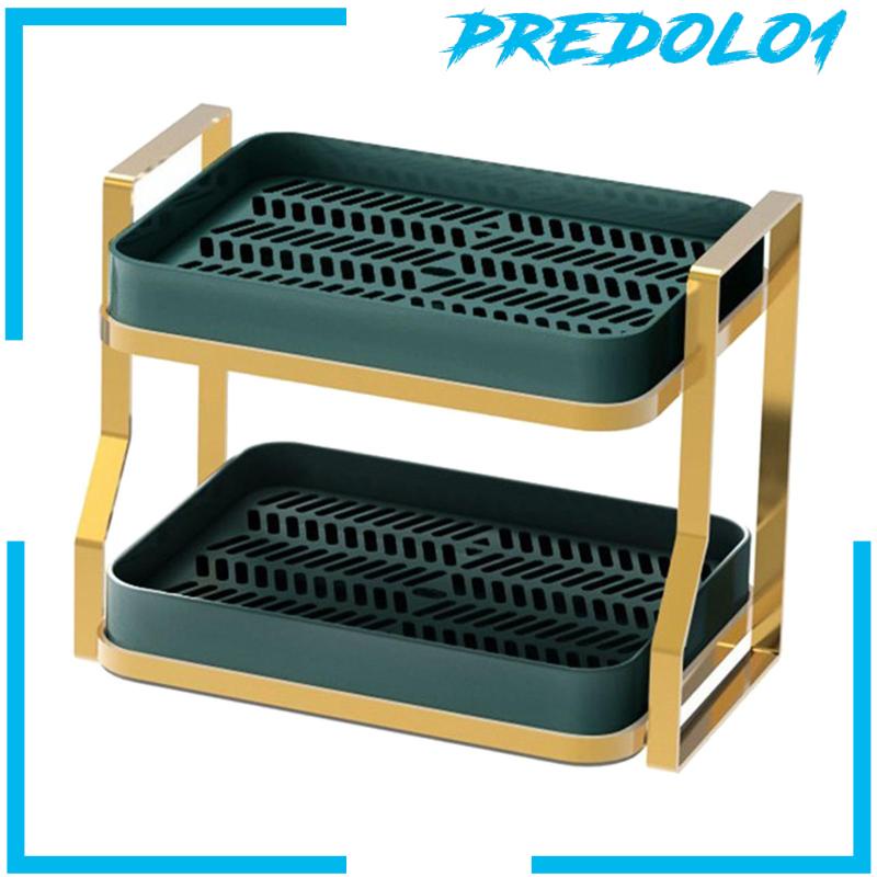[Predolo1] Rak Organizer Meja Dapur Double Layer Dengan Nampan Tiris