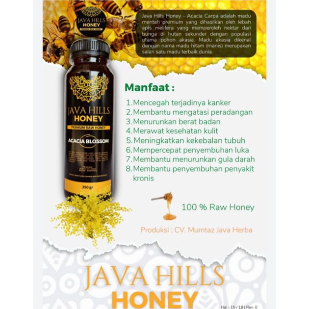 

ACACIA BLOSSOM - PREMIUM RAW HONEY ( JAVA HILLS HONEY )