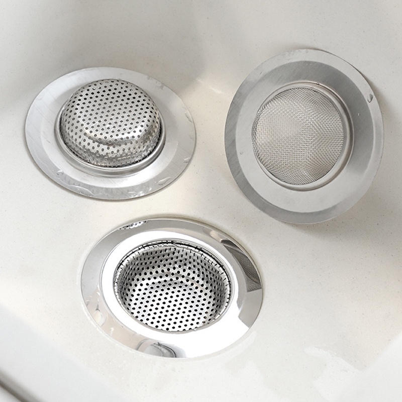 ღ Stainless Steel Sink Filter Layar Umum Pipa Saluran Pembuangan Floor Drain Anti Menyumbat Filter Drainase Port Selokan Saringan Dapur anti-Clog Alat
