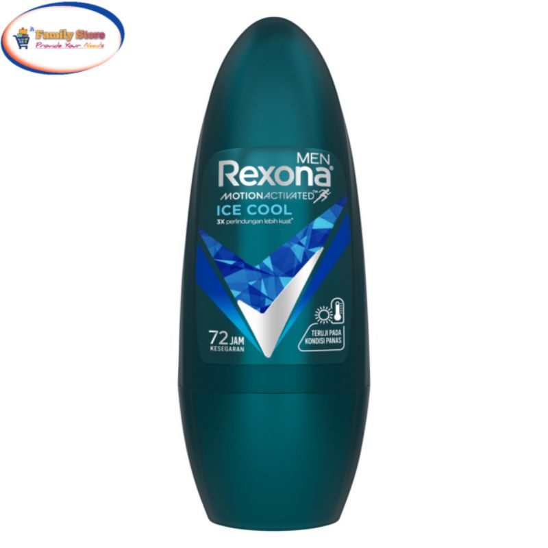 Rexona Men Deodorant Roll On Deodorant Pria Ice Cool 45Ml